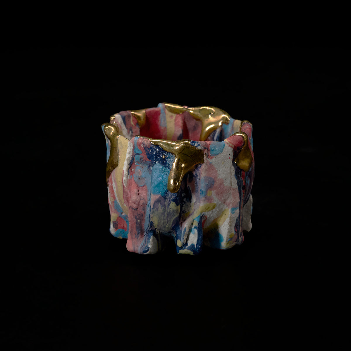 ☆追加掲載☆《恋する酒呑童子2026》富田啓之 虹色金彩菊花替ぐい呑