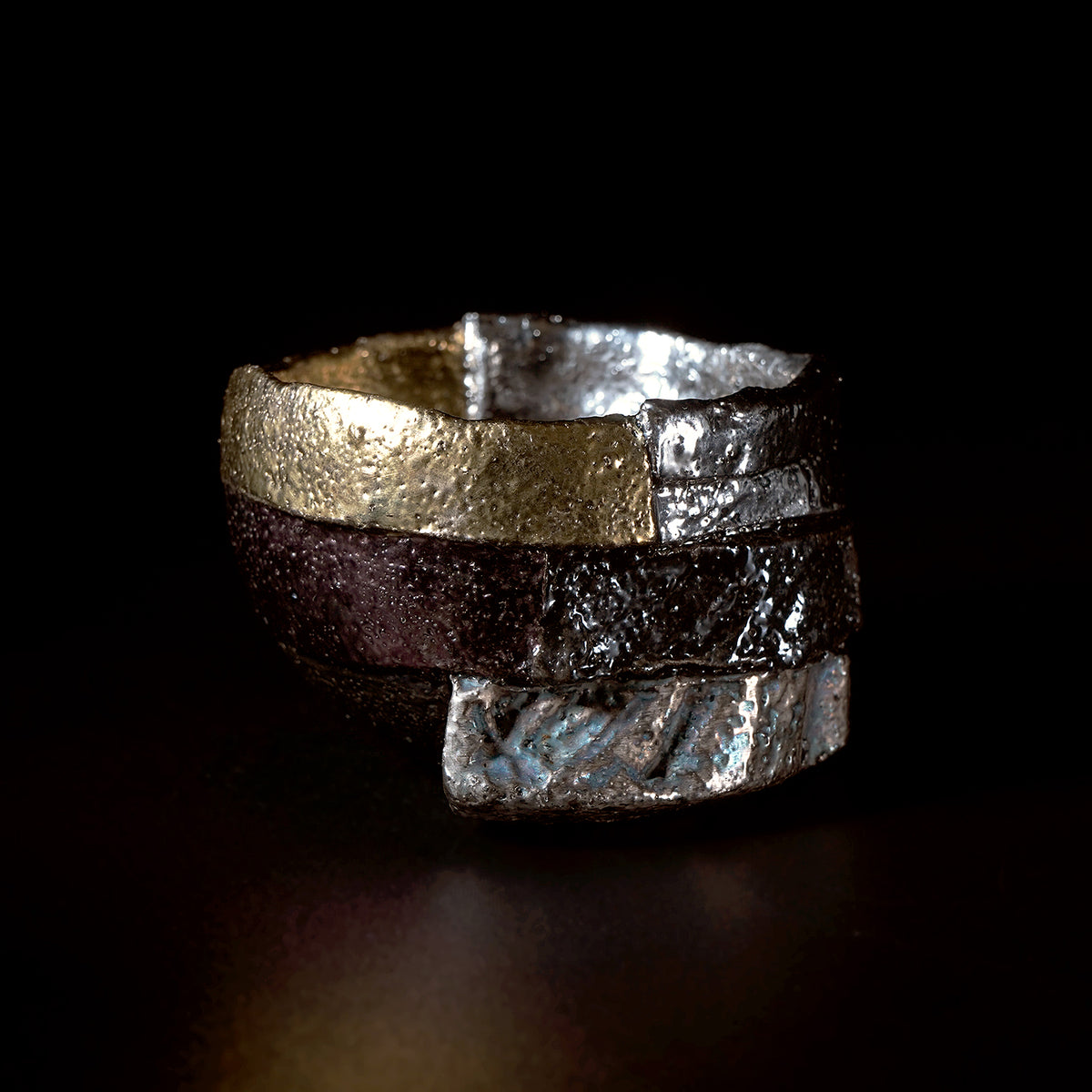 富田啓之 金彩片身替輪切三段ぐい呑 TMTGN173P – 白白庵（PAKUPAKUAN）