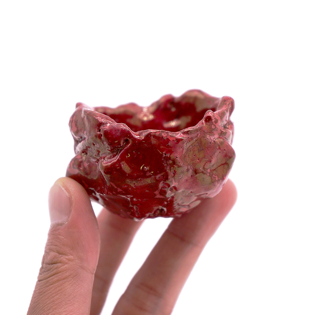 富田啓之 紅々彩刳抜ぐい呑 TMTGN153P – 白白庵（PAKUPAKUAN）