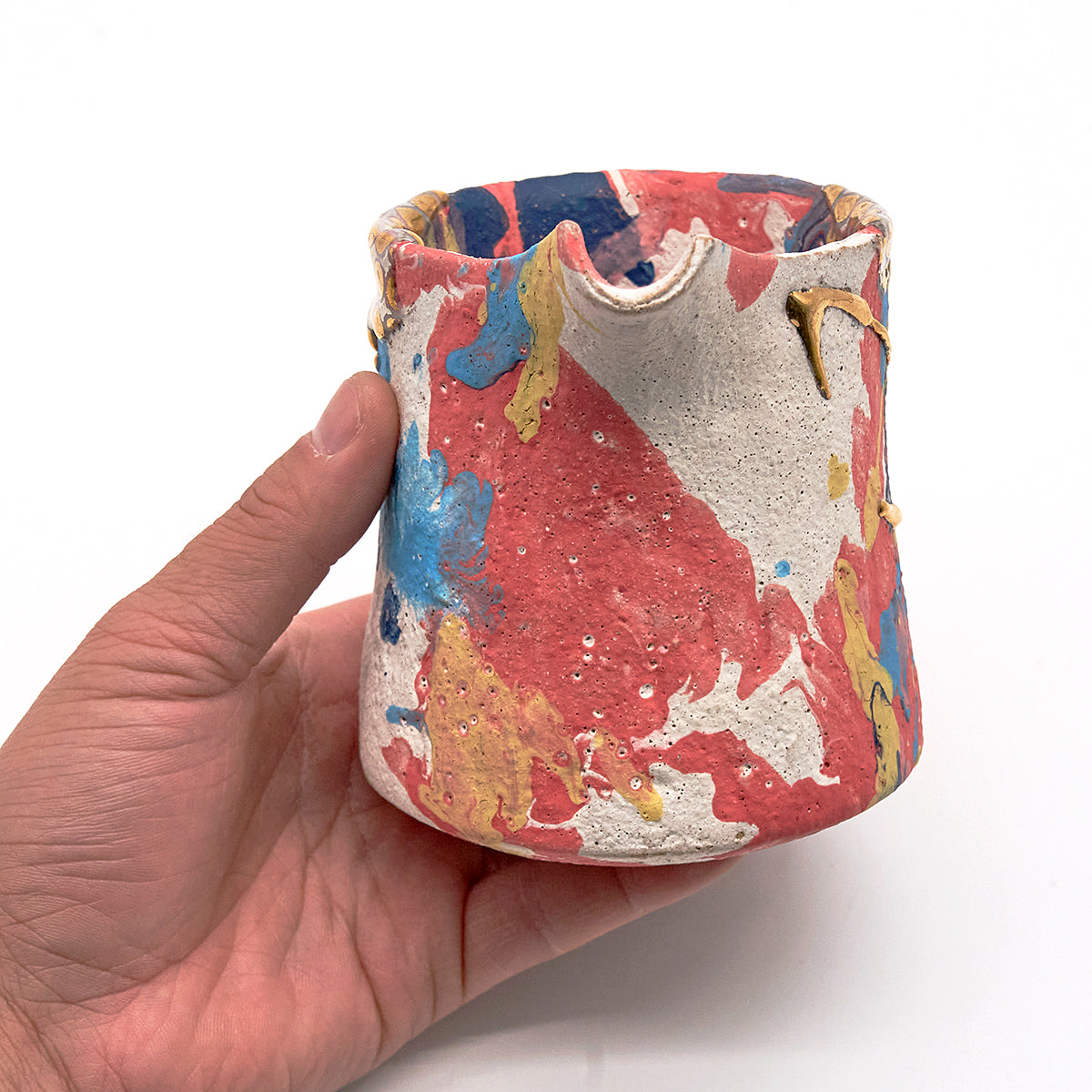 期間限定】《恋する酒呑童子2026》富田啓之 虹色金彩水玉文片口