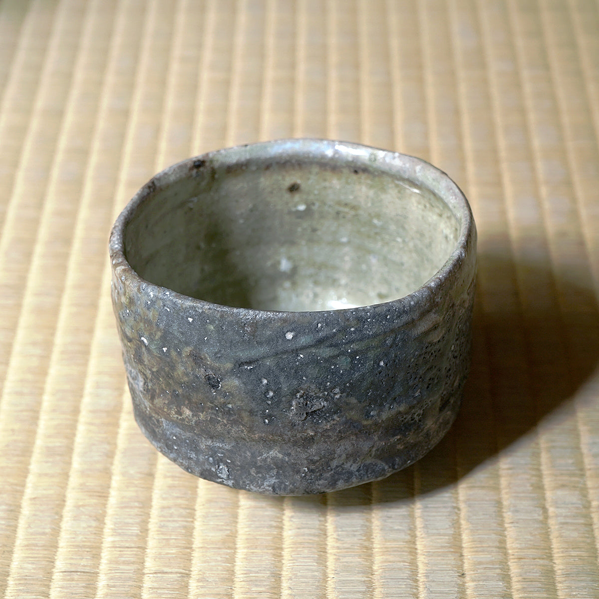 希少作★谷本貴【師：師：森正・谷本景】白磁(ビードロ）湯のみ★共箱 希少作☆谷本貴【師：師：森正・谷本景】白磁(ビードロ）湯のみ☆共