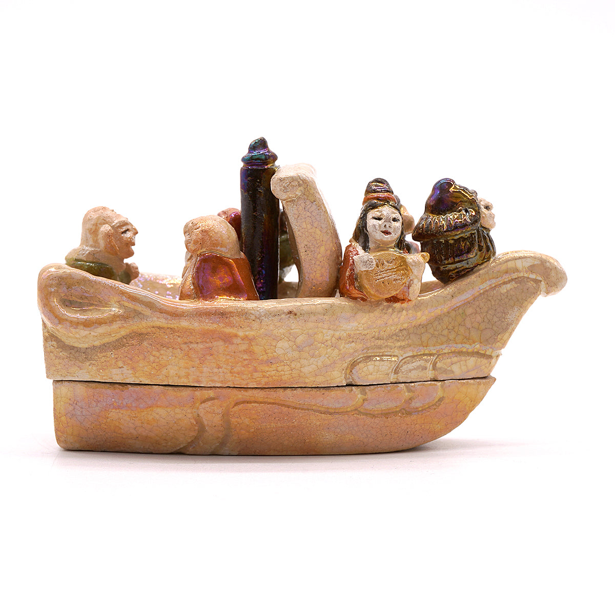 津田友子 白楽香合「七福神宝船」（f-427） TSDTI045 – 白白庵