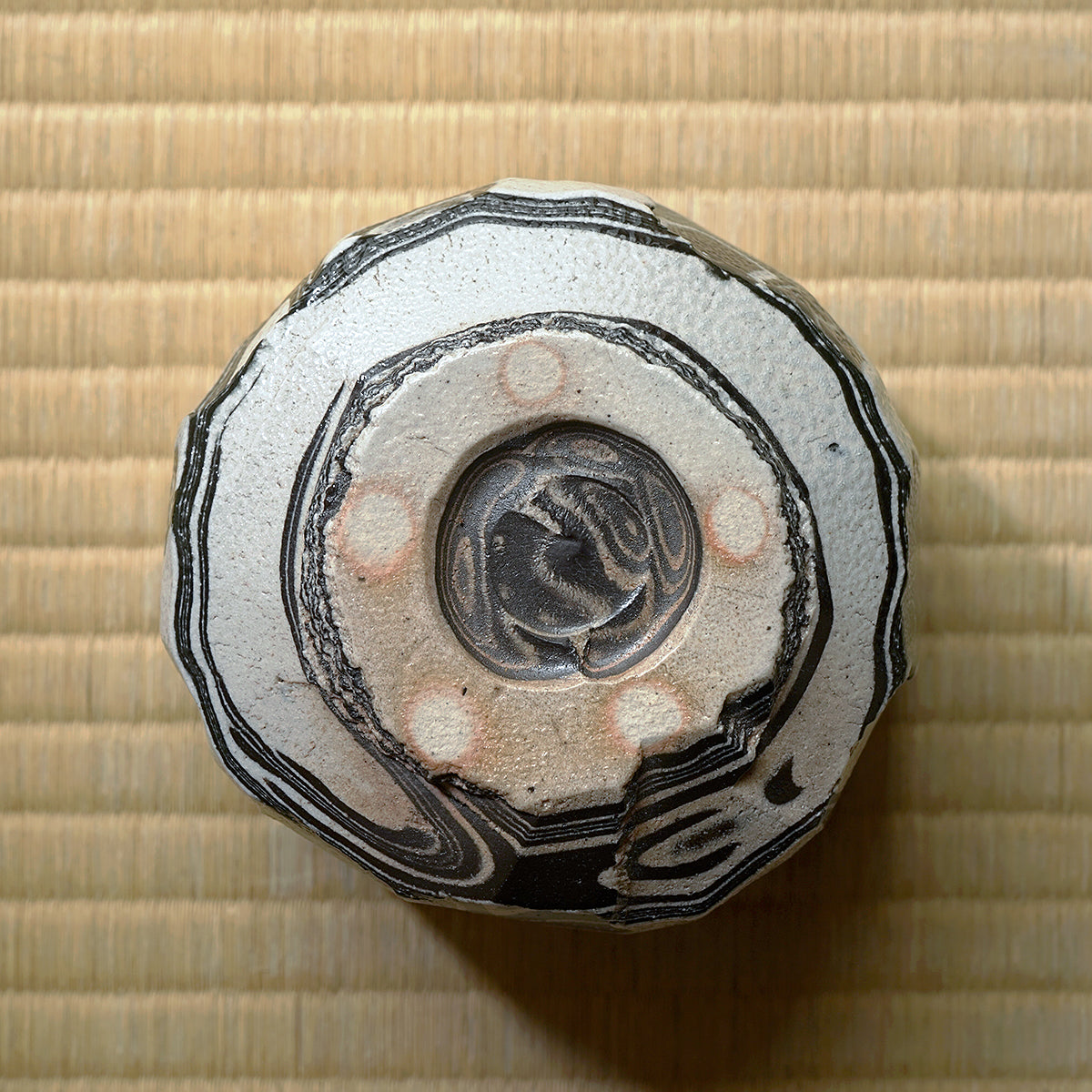 穂高隆児　墨流塩釉茶盌　HDKTB098