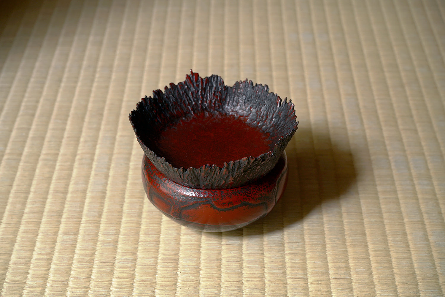 期間限定】《キメラ》藤野征一郎 蓋物「借景」(中) 赤 FSIDTI040