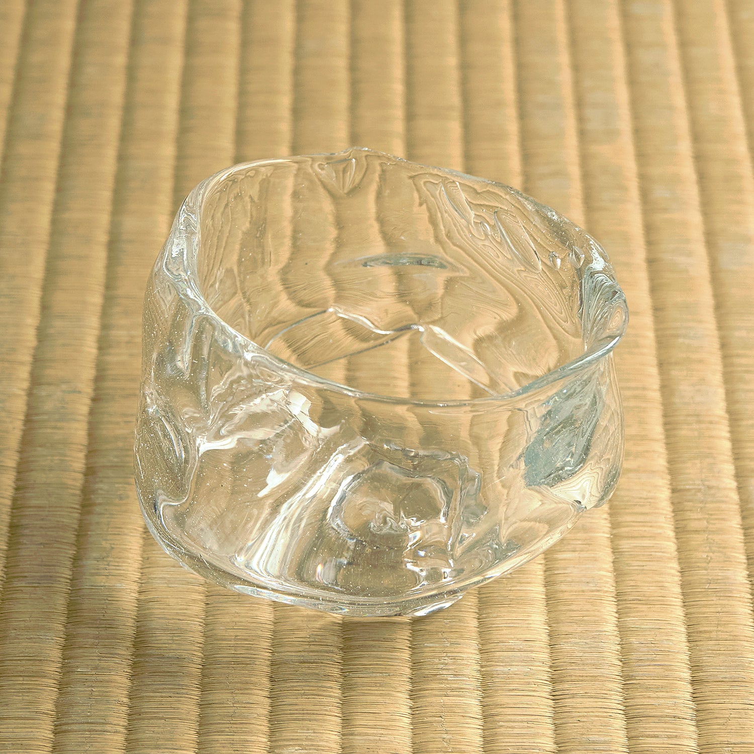 工芸ガラス奥島圭二作豹柄白金彩硝子茶碗共布共箱VA314