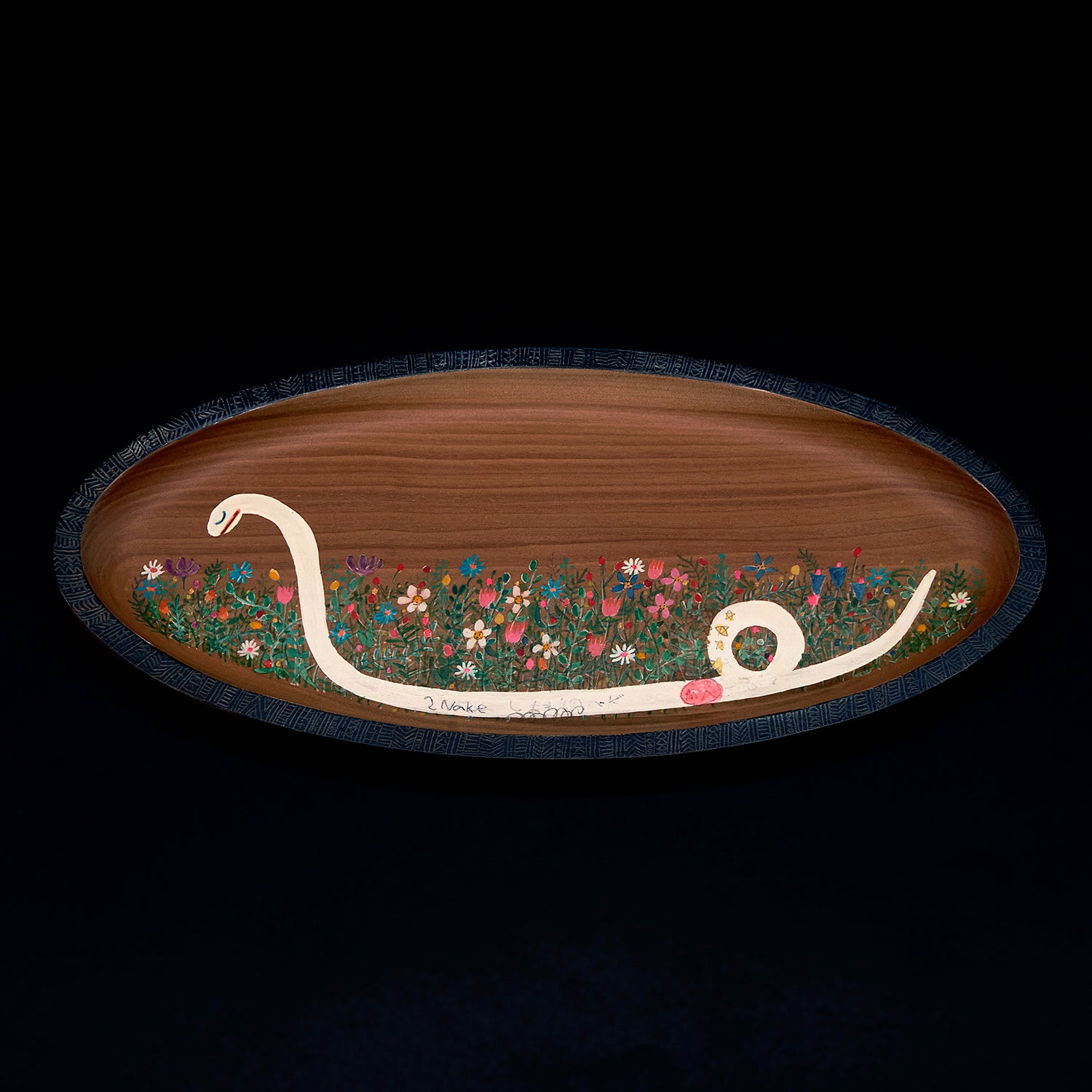 工房むくの木 / ASUAZU 楕円皿 snake & flower MKKPL205P – 白白庵