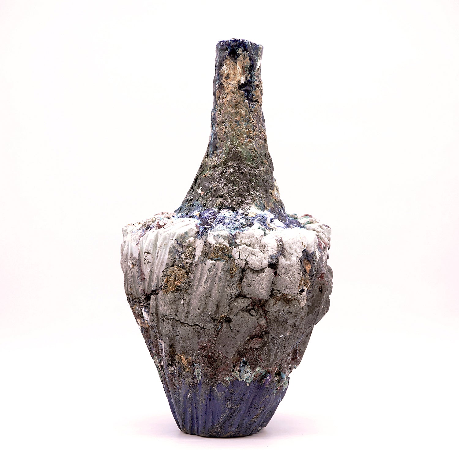 kurosawa7356　舩木研兒　三彩秞押紋　三脚壺　花器　美品　希少 kurosawa7356様専用 舩木研兒 三彩秞押紋 三脚壺 花器 美品 希少