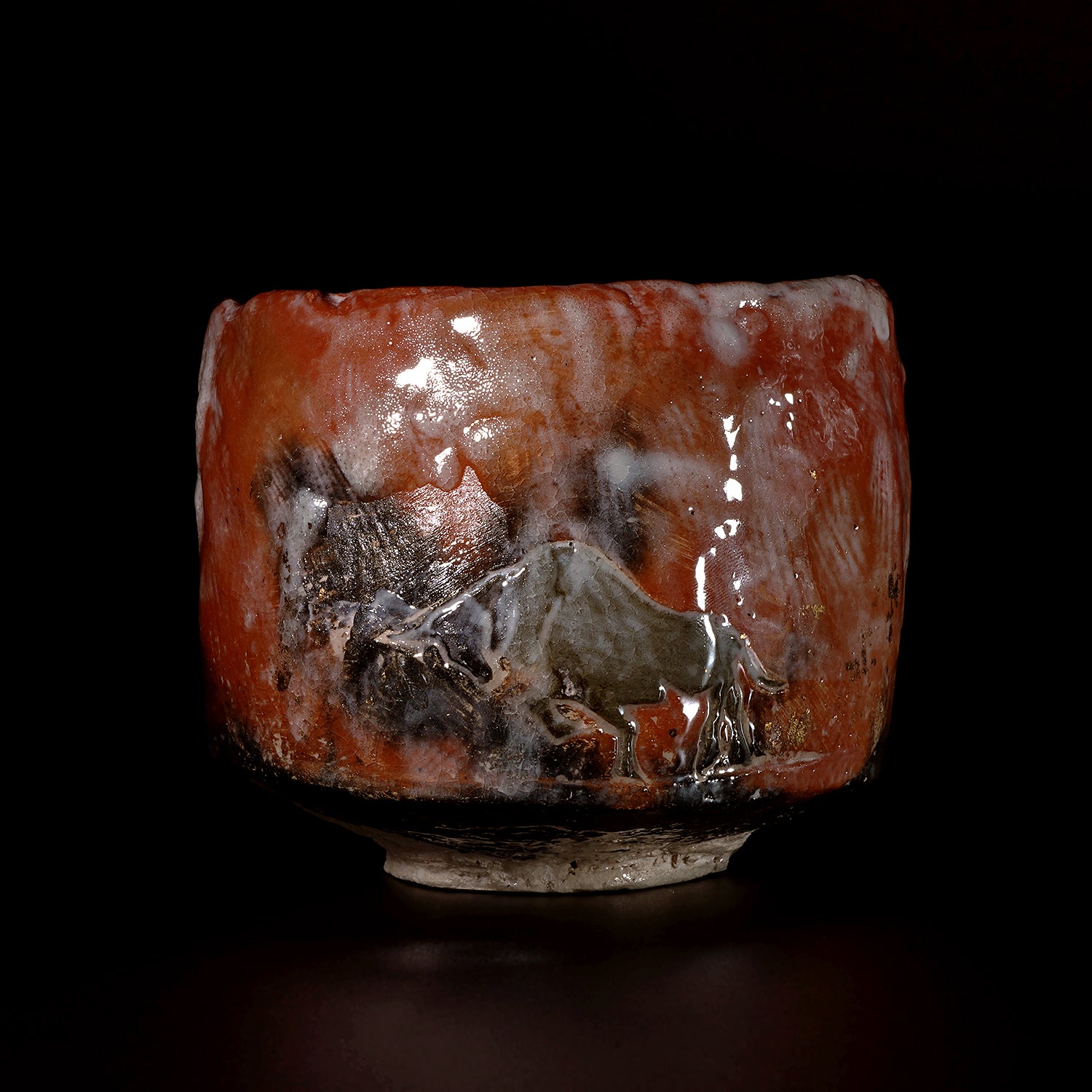 津田友子 赤茶盌「猛進一徹」（g-345） TSDTB138 – 白白庵（PAKUPAKUAN）