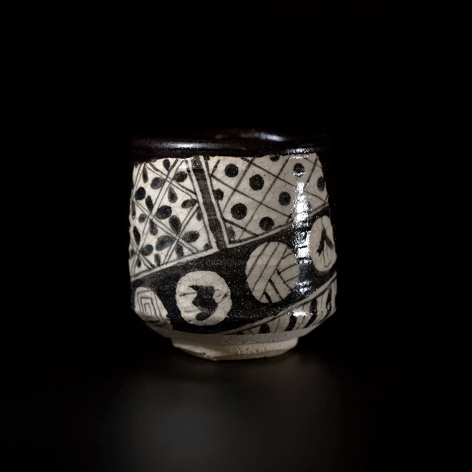 【期間限定】《Life with the Bloom》伊藤千穂　黒織部ぐい呑　ITCBGN006