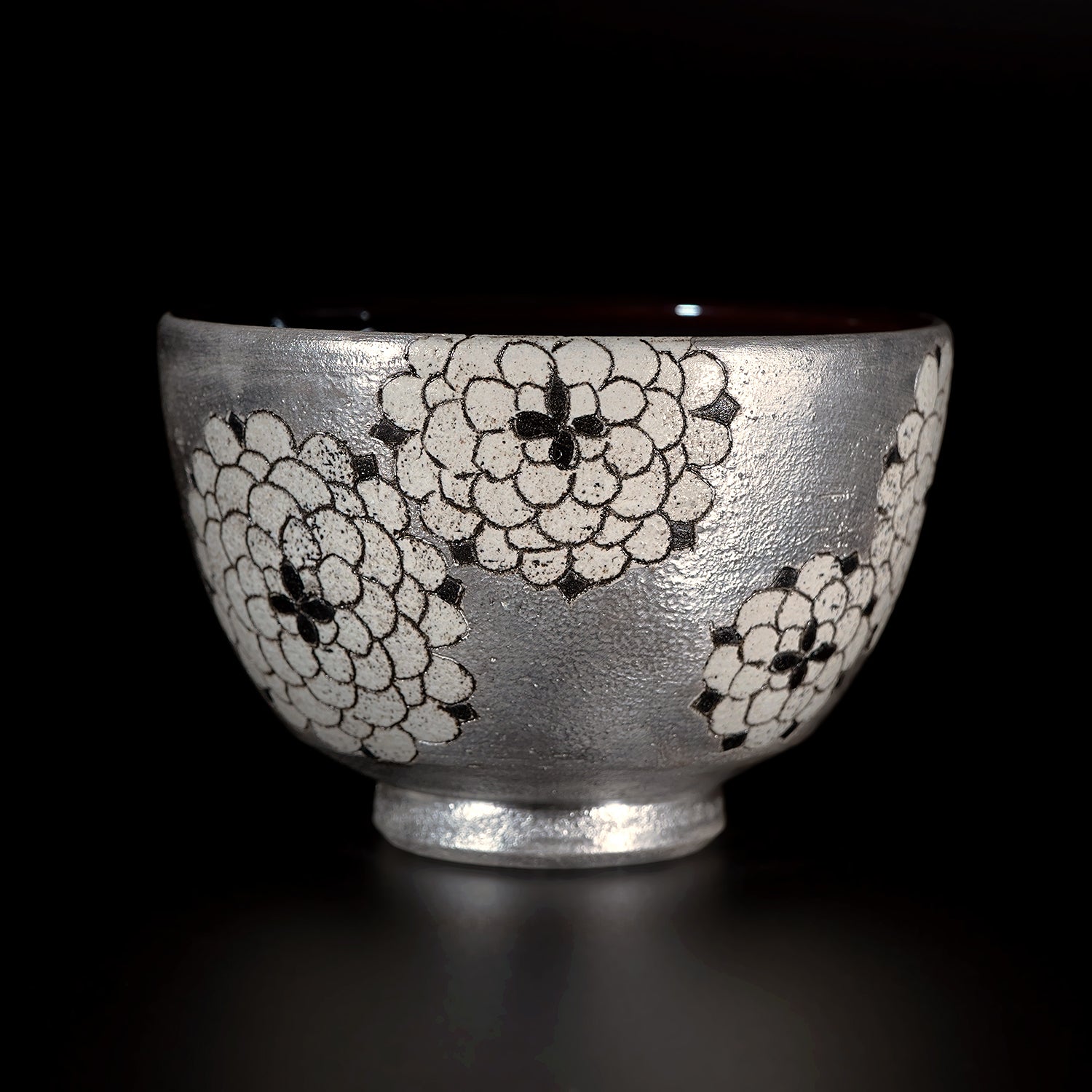 【期間限定】《Life with the Bloom》伊藤千穂　茶碗「銀彩ダリア」　ITCBTB030