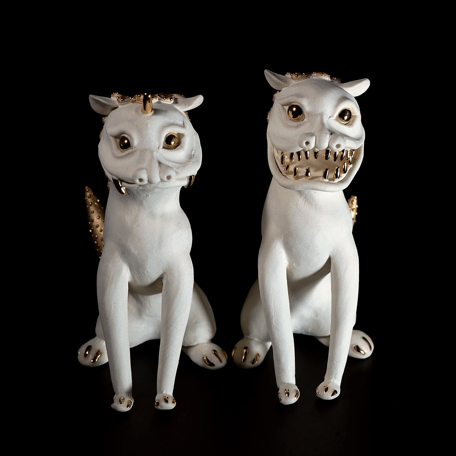 期間限定】《干支物☆縁起物展 2025》山口由次 超おちょ狛犬 YGYHOB001