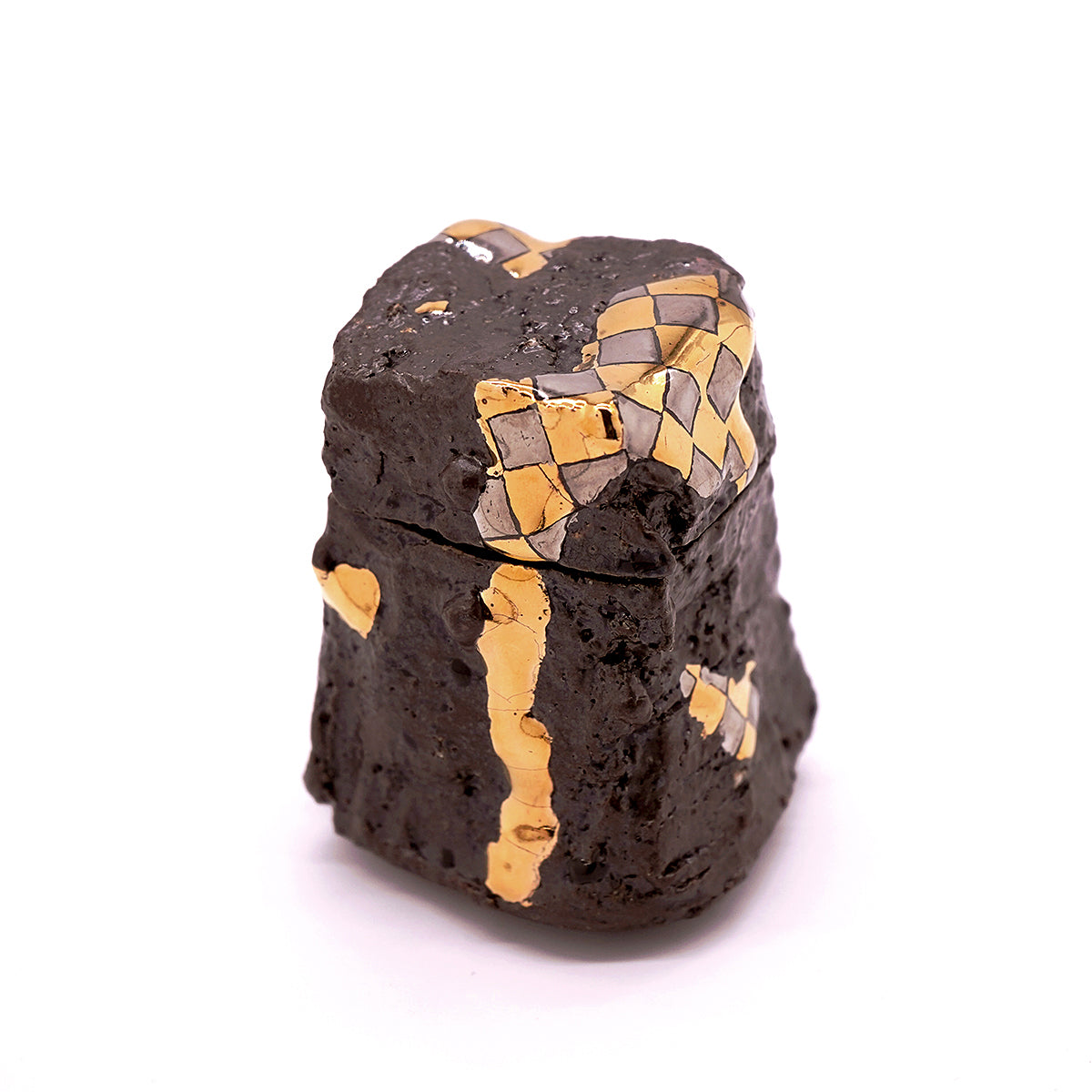 富田啓之　金彩市松文薄茶器　TMTTI023P