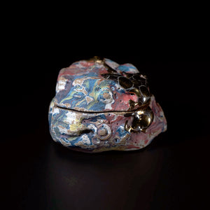 富田啓之 虹色金彩水玉文香合 TMTTI026P – 白白庵（PAKUPAKUAN）