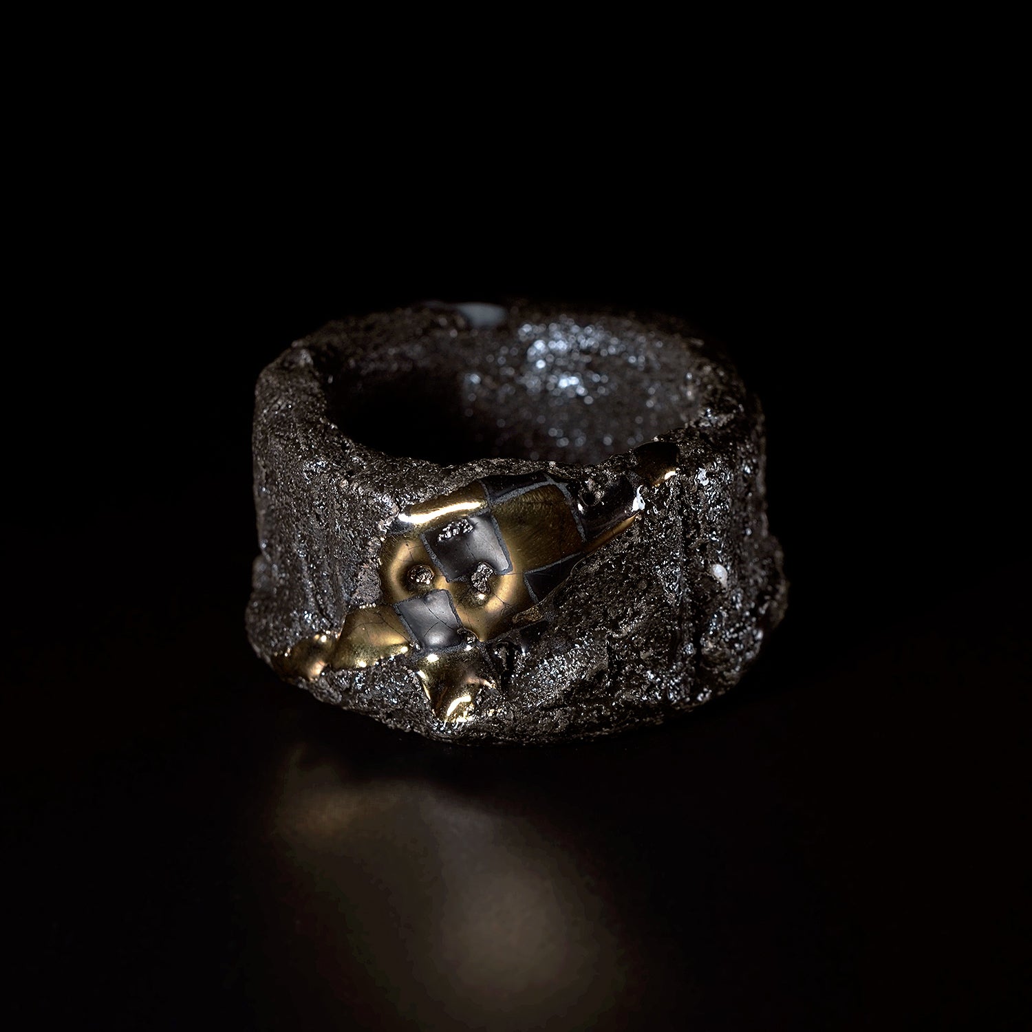 富田啓之 金彩市松文蓋置 TMTTI029P – 白白庵（PAKUPAKUAN）