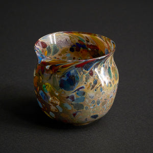工芸ガラス　奥島圭二作　豹柄白金彩　硝子茶碗　共布共箱　V　A314 期間限定】《月下の茶会 2026》奥島圭二 玻璃杯 OKK3GN011 – 白白庵