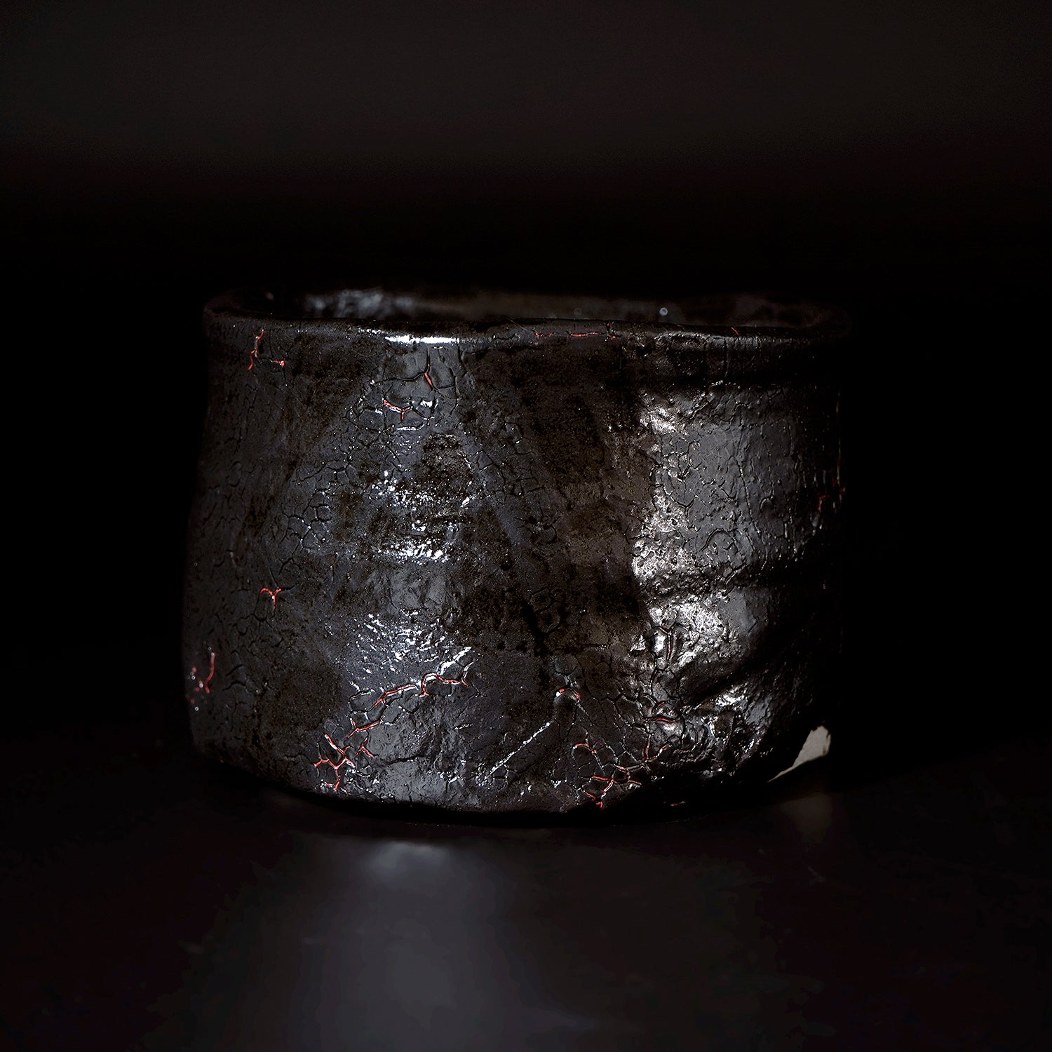 寺田鉄平　瀬戸黒赭彩茶盌　TRDTB133