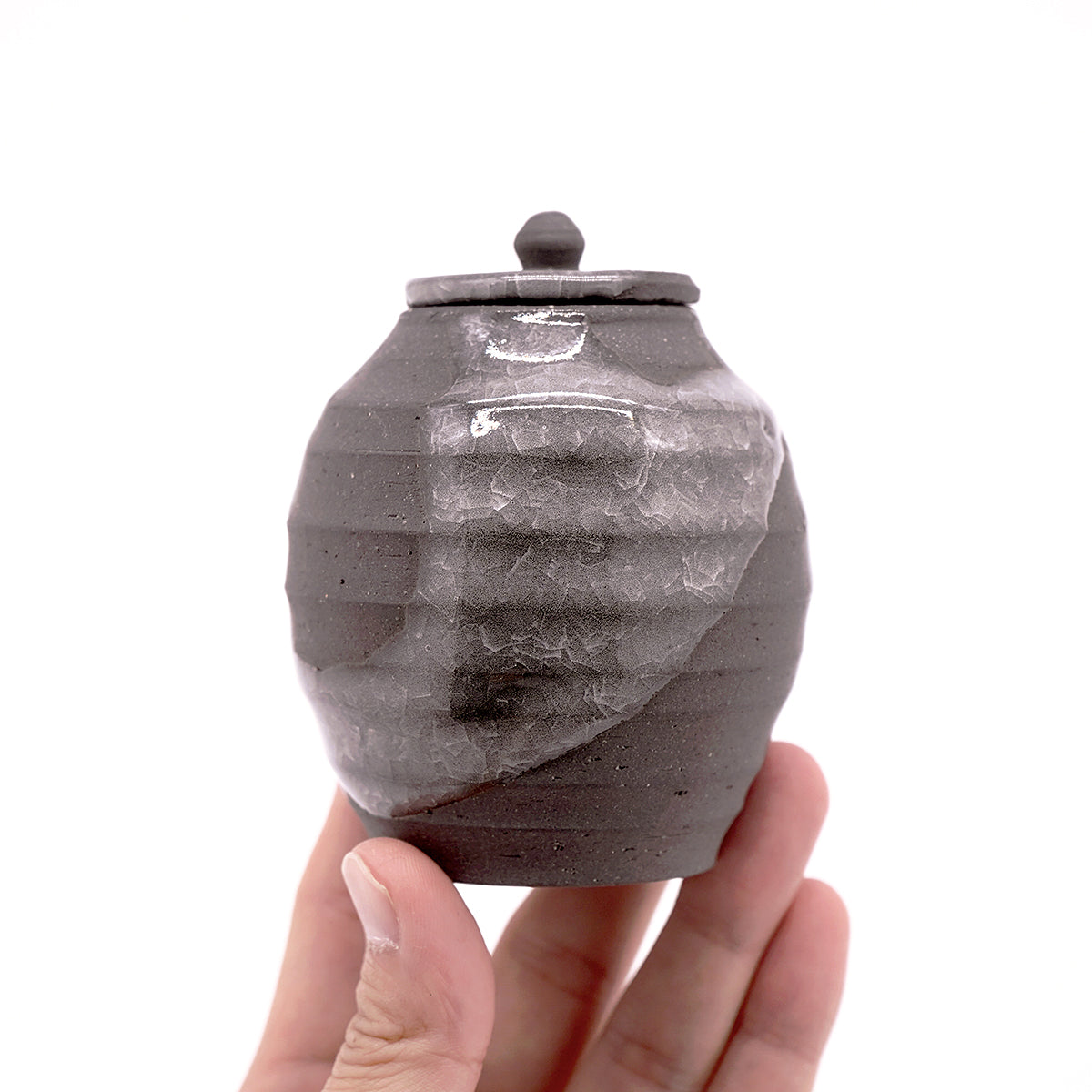 穂高隆児　薄氷茶入　HDKTI027