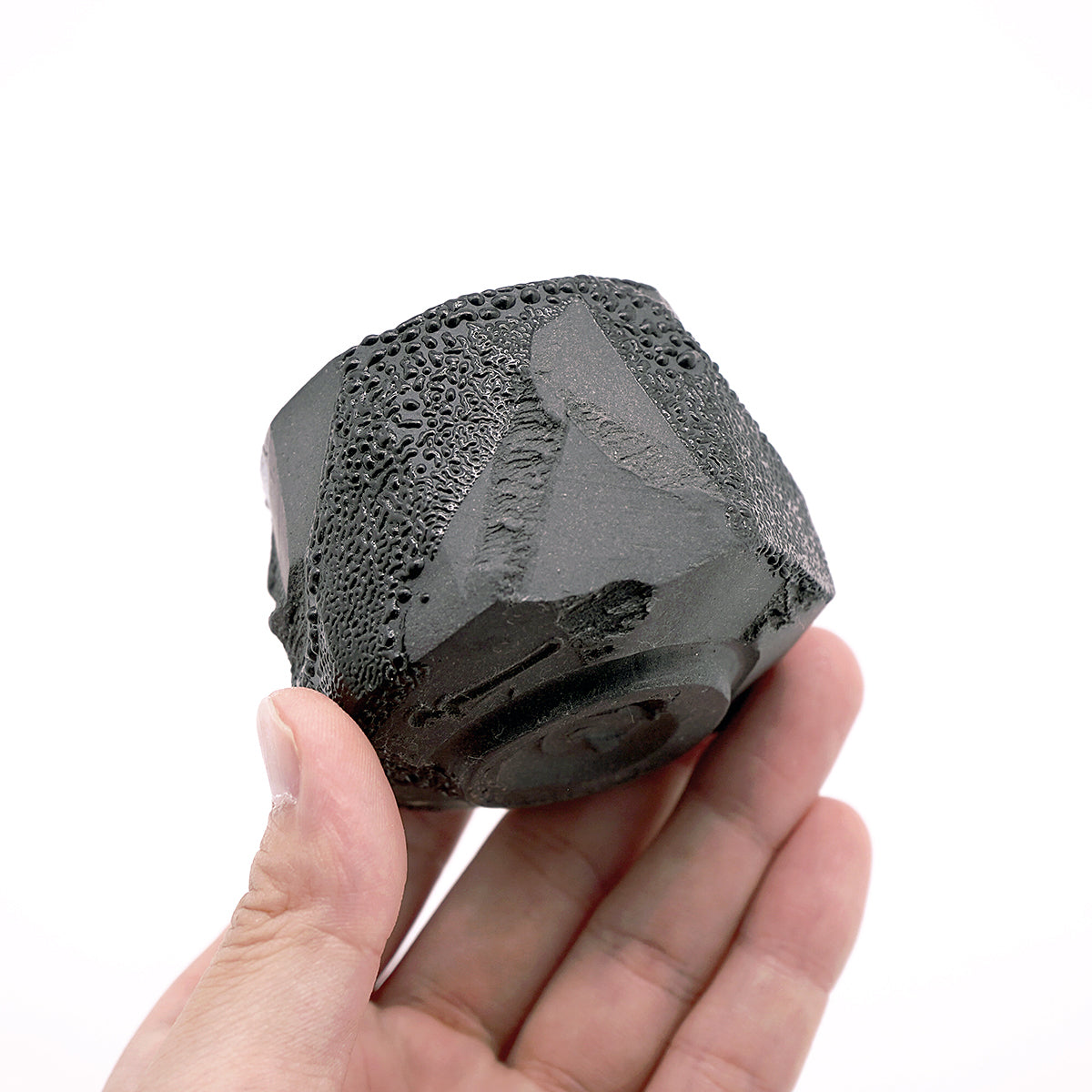 穂高隆児　黒梅花皮ぐい呑　HDKGN092