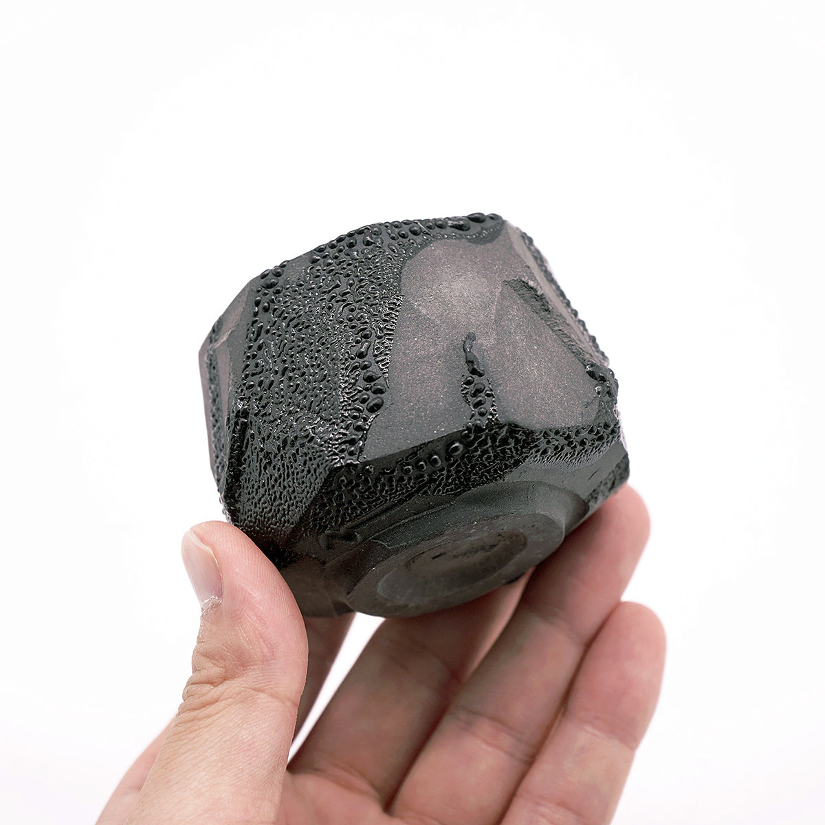 穂高隆児　黒梅花皮ぐい呑　HDKGN093