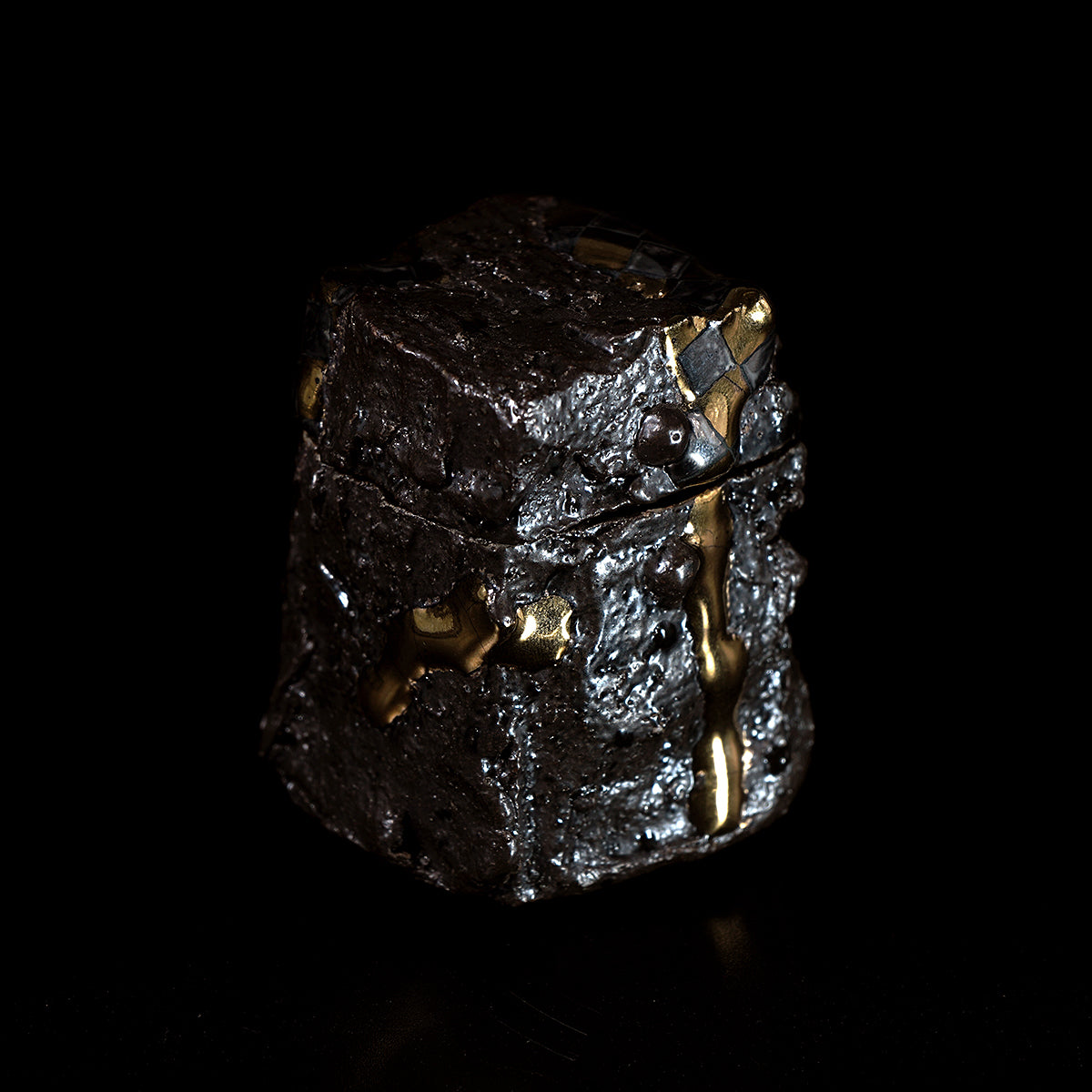 富田啓之　金彩市松文薄茶器　TMTTI023P