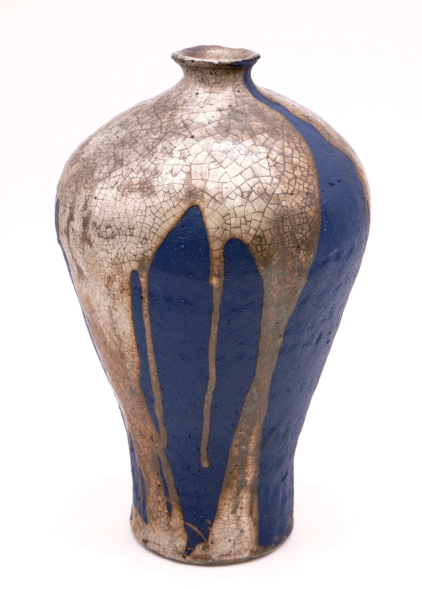 富田啓之　銀彩青化粧壺　TMTFV052P