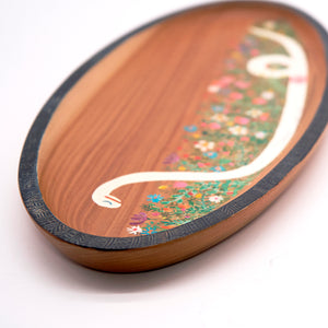 工房むくの木 / ASUAZU 楕円皿 snake & flower MKKPL205P – 白白庵