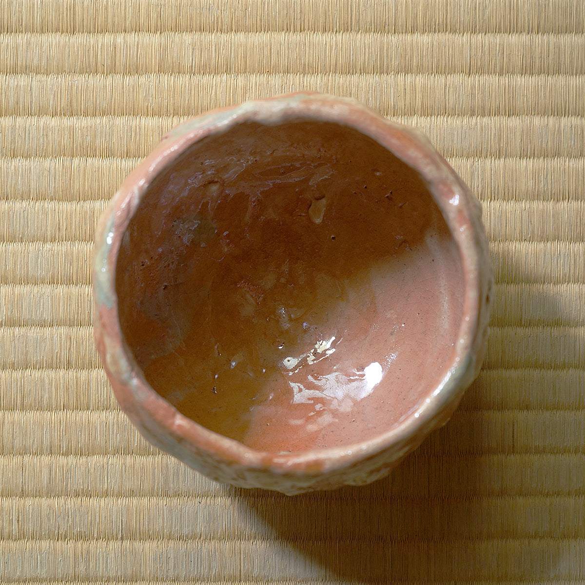 津田友子　赤丸茶盌   g-157　TSDTB117