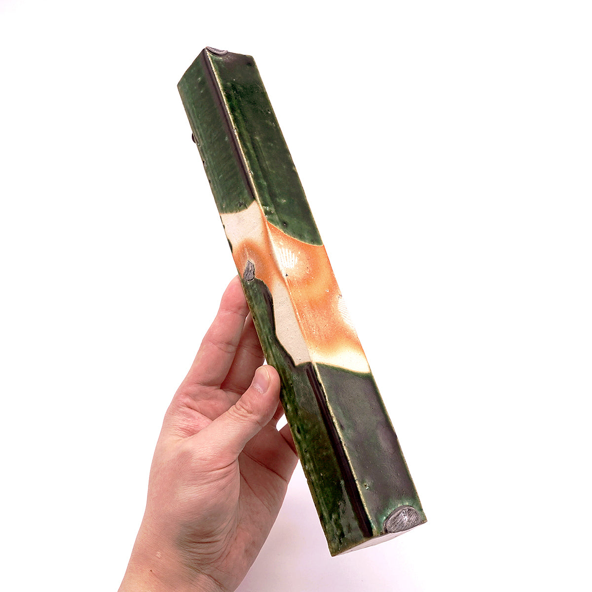 伊藤千穂　貝跡織部角掛け花入　ITCFV015P