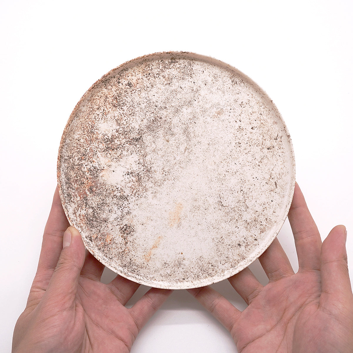 松本治幸　白磁窯変皿　 HRYPL013