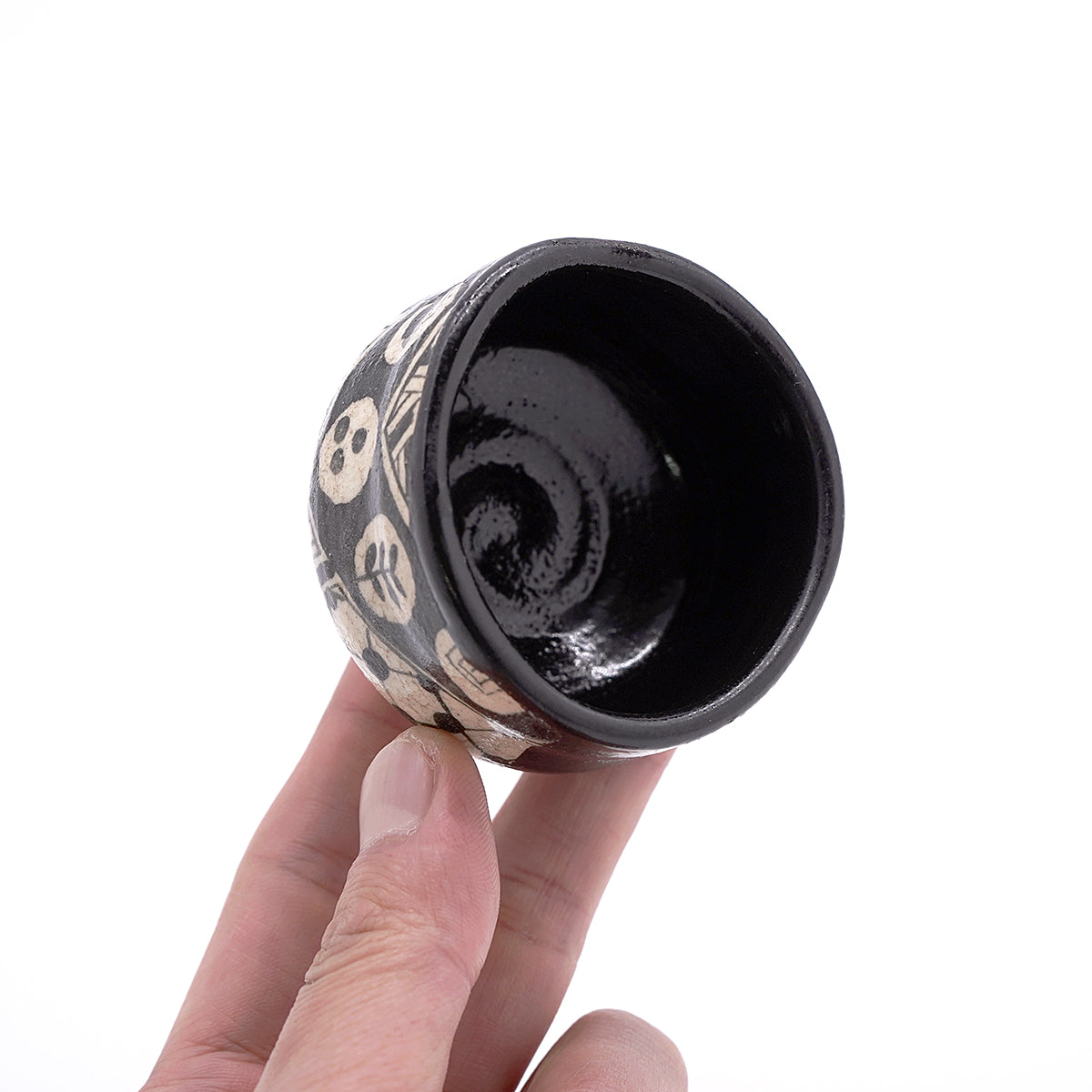 【期間限定】《Life with the Bloom》伊藤千穂　黒織部ぐい呑　ITCBGN004