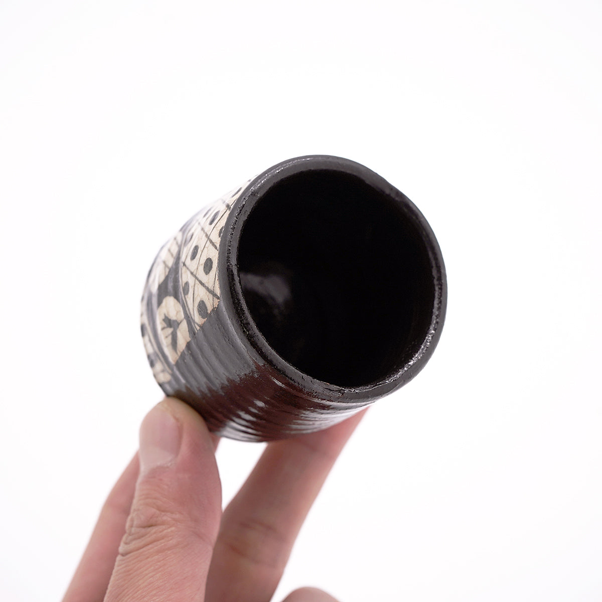 【期間限定】《Life with the Bloom》伊藤千穂　黒織部ぐい呑　ITCBGN006