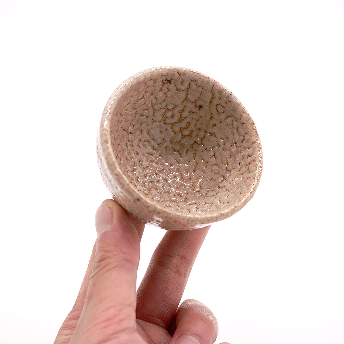 【期間限定】《Life with the Bloom》伊藤千穂　利休白梅花皮ぐい呑　ITCBGN014