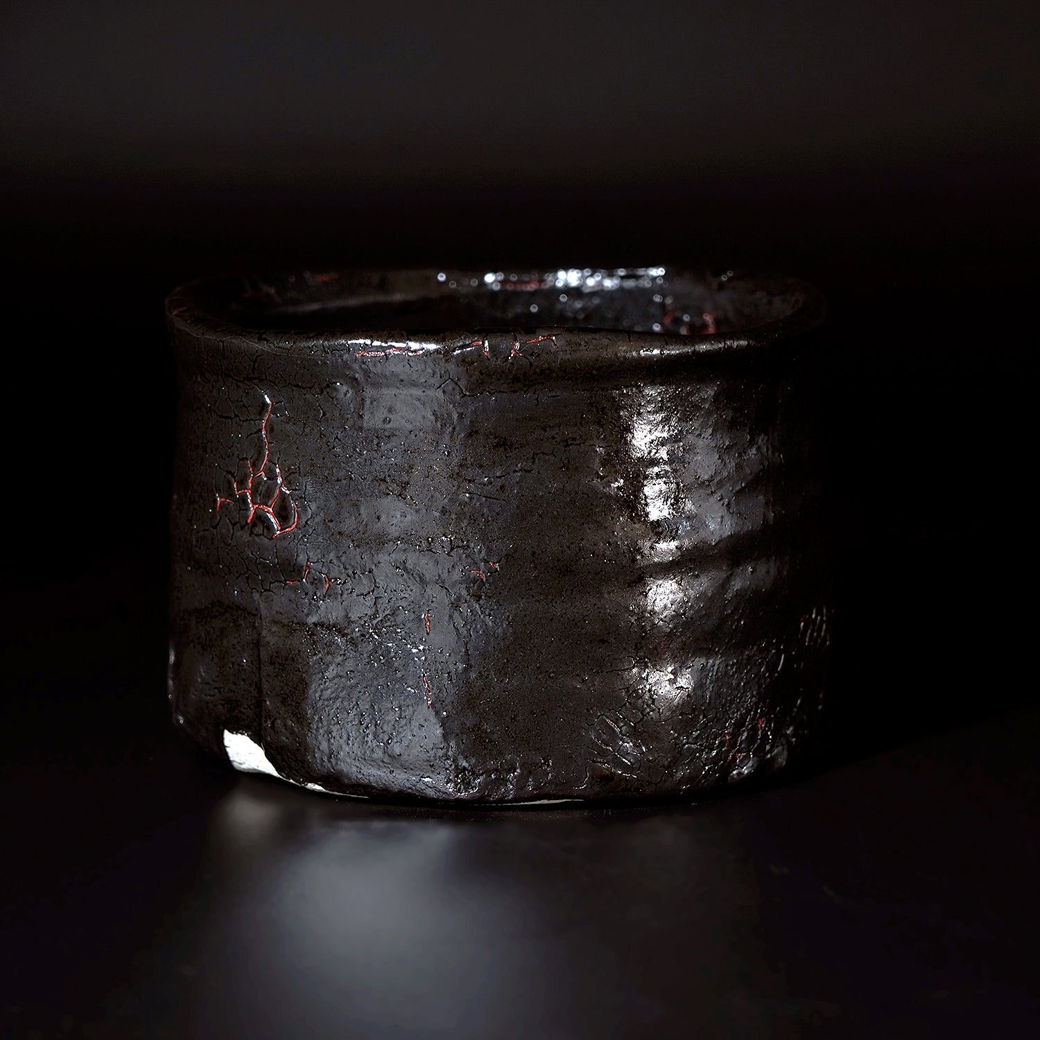 寺田鉄平　瀬戸黒赭彩茶盌　TRDTB133