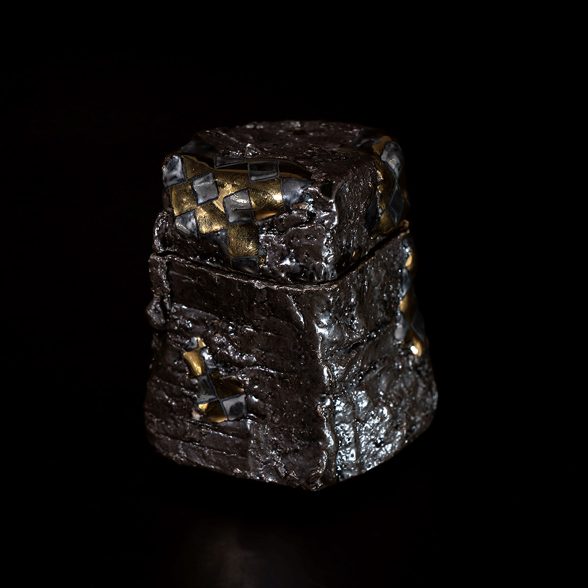 富田啓之　金彩市松文薄茶器　TMTTI023P