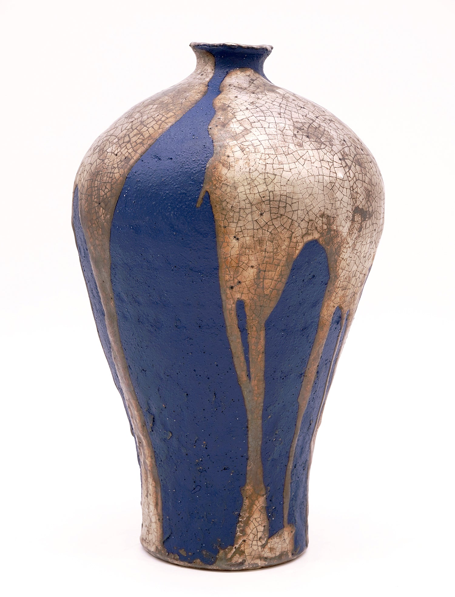 富田啓之　銀彩青化粧壺　TMTFV052P