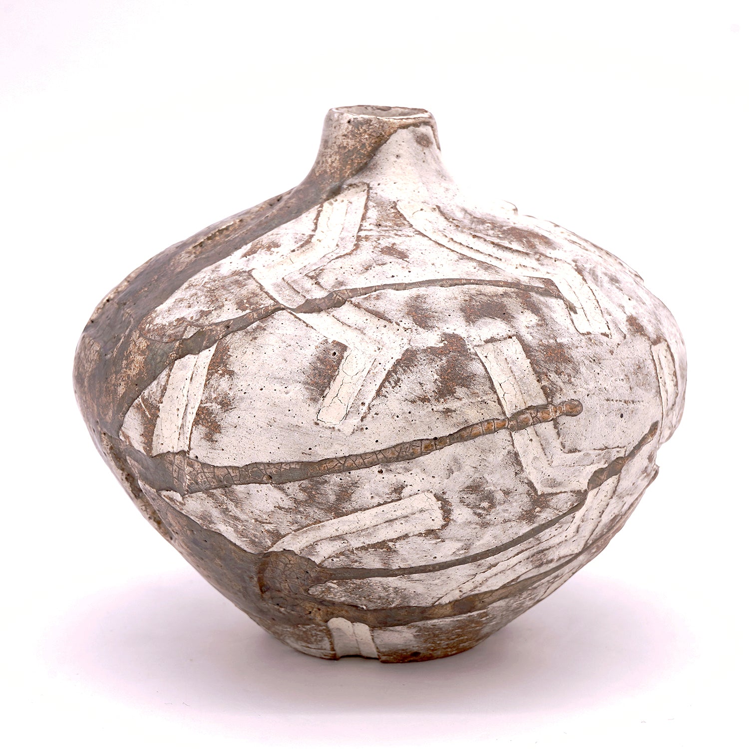 富田啓之　銀彩直弧文花入・b　TMTFV057P