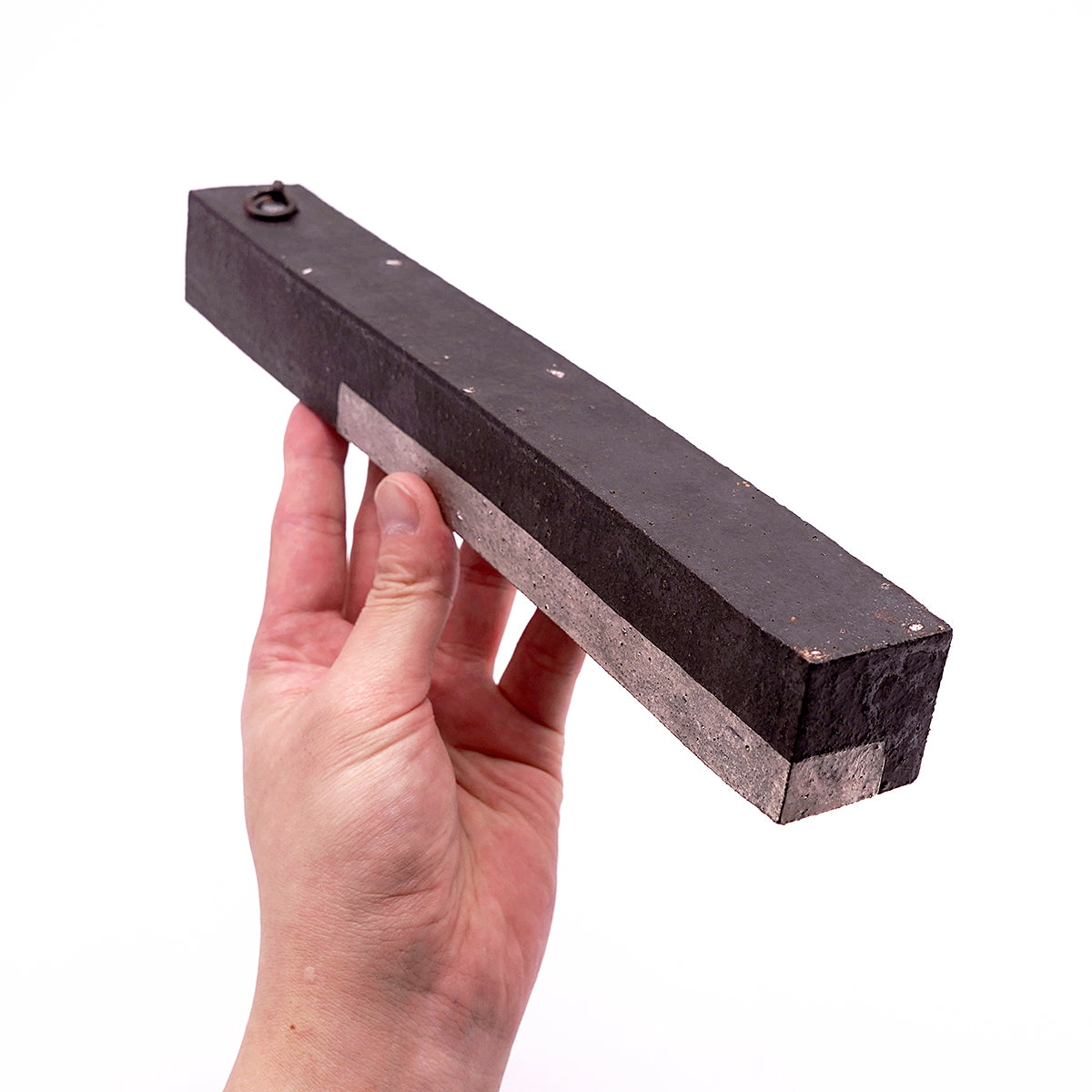 伊藤千穂　黒泥プラチナ彩かけ花入　ITCFV016P