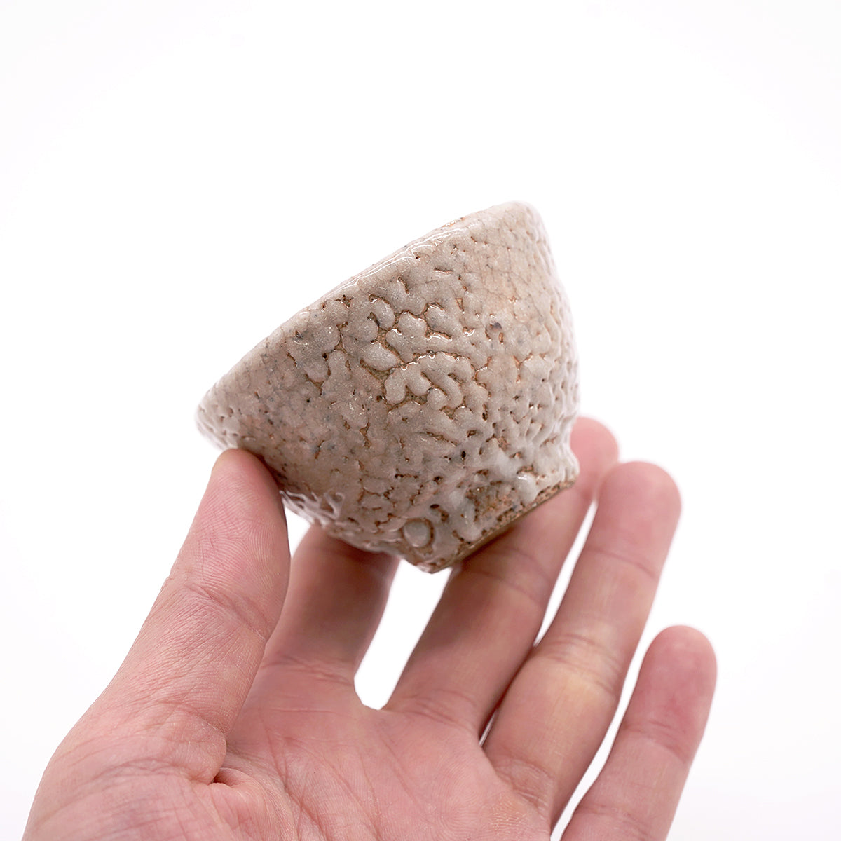 【期間限定】《Life with the Bloom》伊藤千穂　利休白梅花皮ぐい呑　ITCBGN013