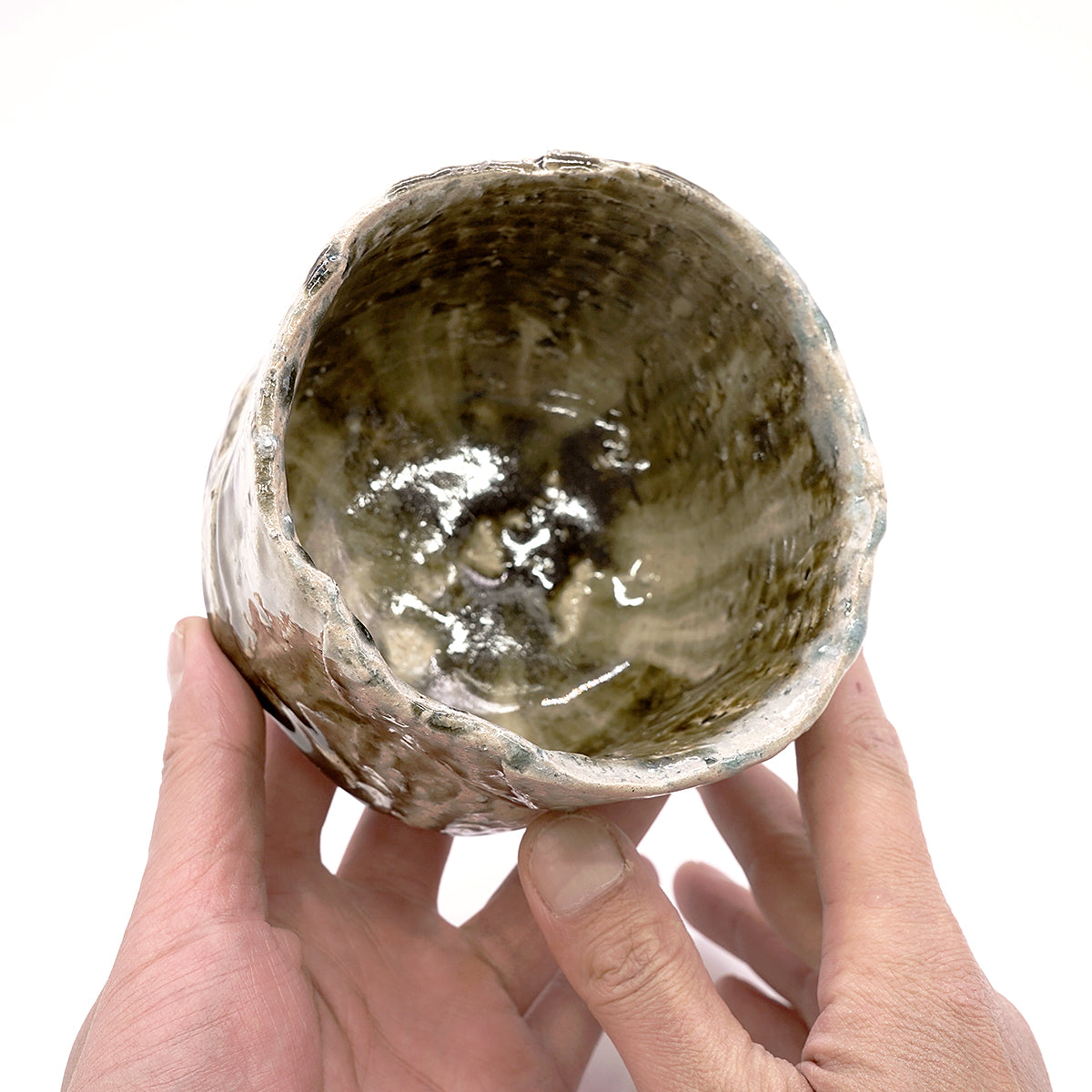 穂高隆児　塩釉窯変鉄釉茶盌　HDKTB094