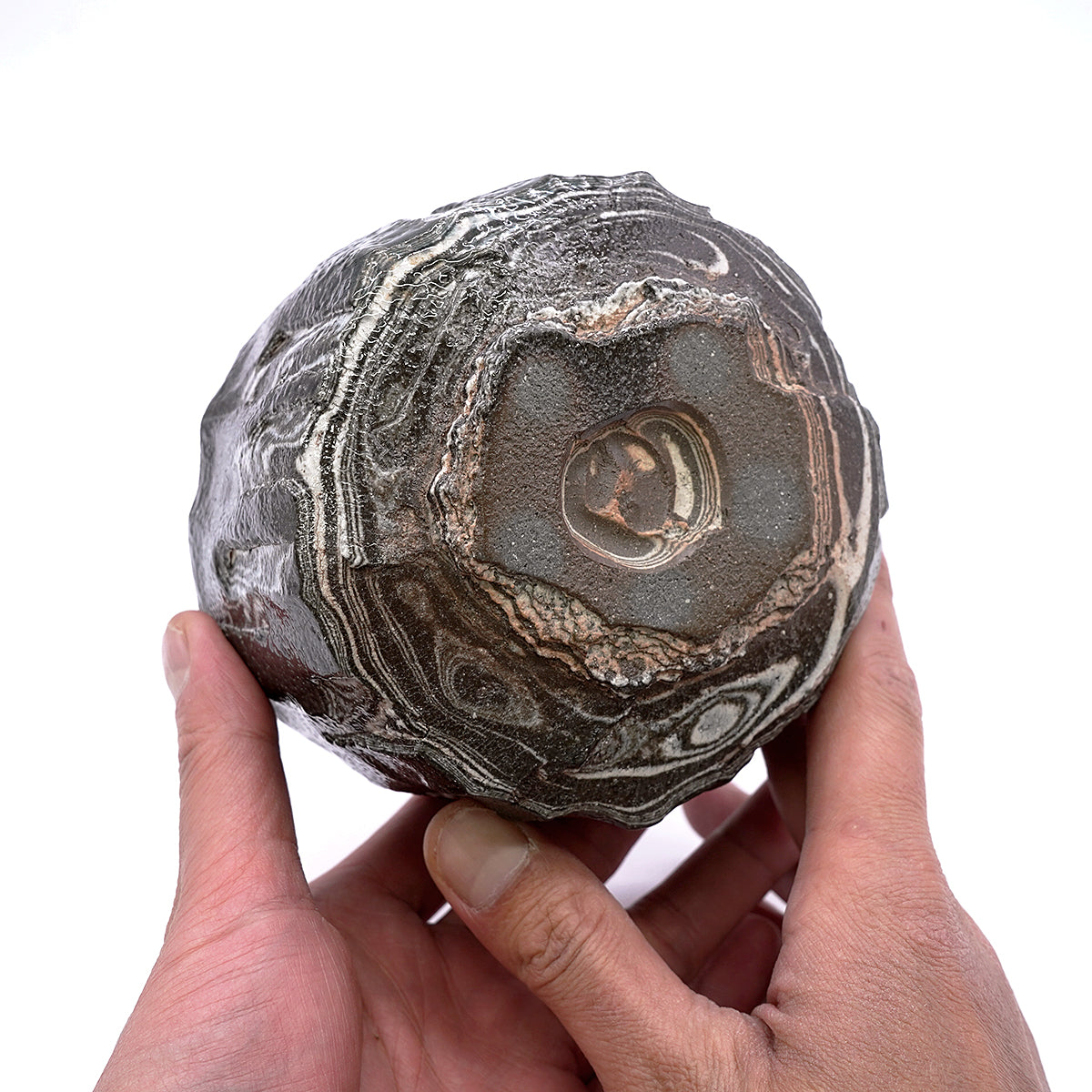 穂高隆児　墨流塩釉茶盌　HDKTB102