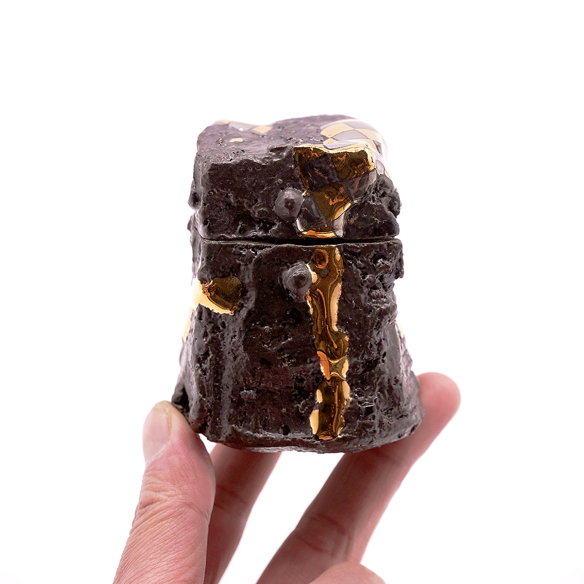 富田啓之　金彩市松文薄茶器　TMTTI023P