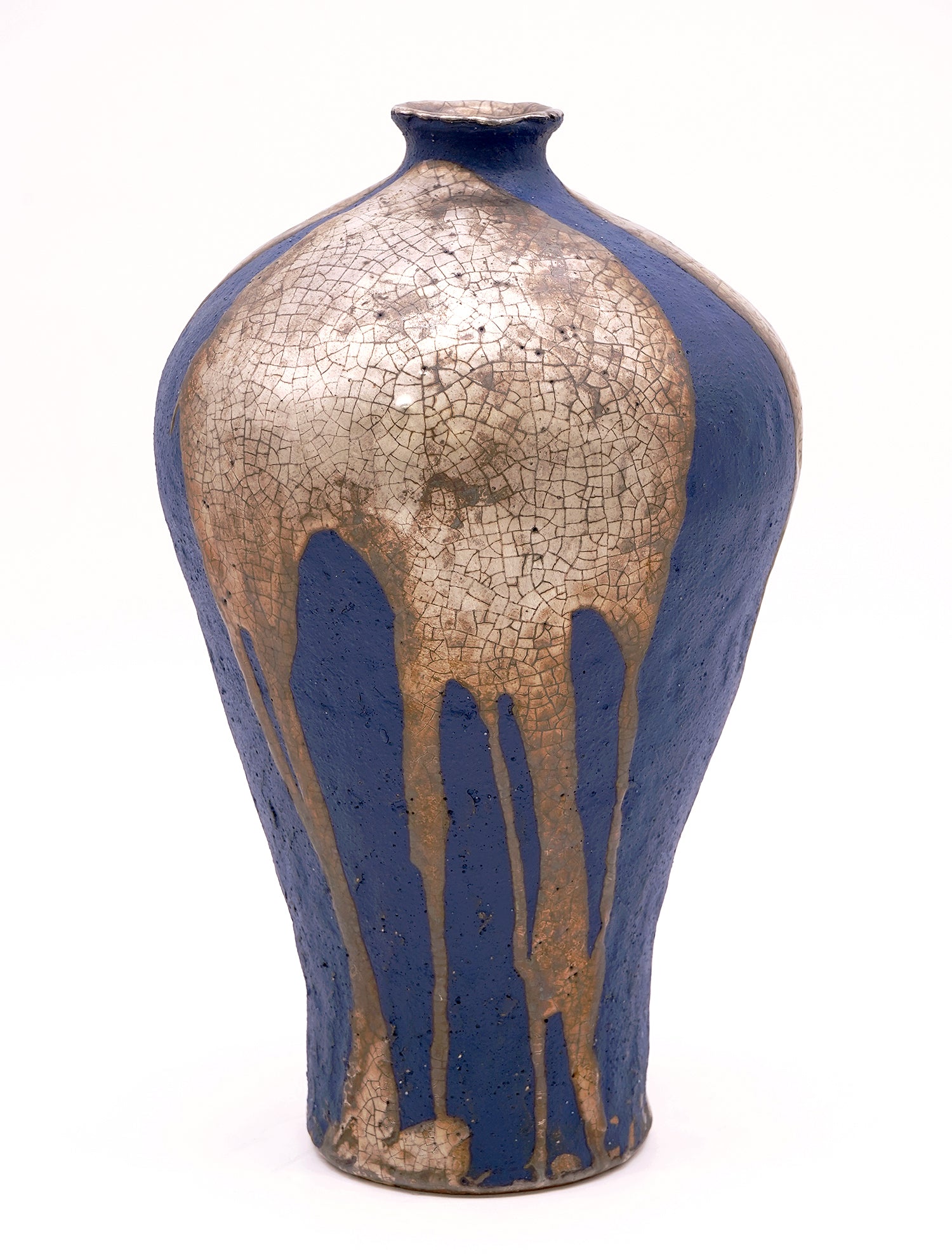 富田啓之　銀彩青化粧壺　TMTFV052P