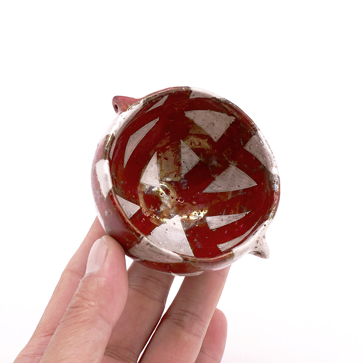 富田啓之 銀彩変則襷文耳付ぐい呑 TMTGN169P – 白白庵（PAKUPAKUAN）