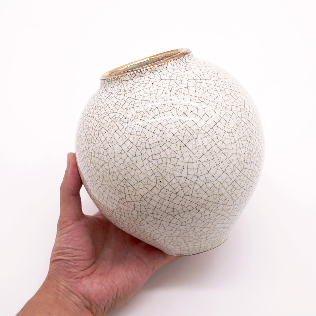 【期間限定】《Life with the Bloom》伊藤千穂　貫入金彩壺（中）　ITCBFV003