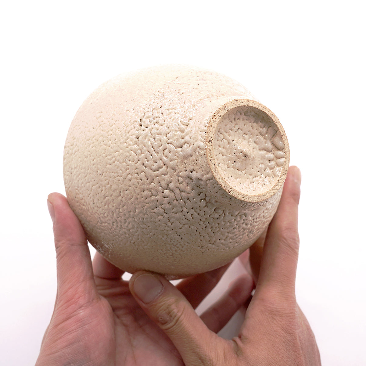 【期間限定】《Life with the Bloom》伊藤千穂　白梅花皮茶碗　ITCBTB006