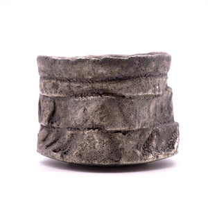 期間限定】《紅白茶湯初め2026》富田啓之 銀彩輪切茶盌 TMTNTB005