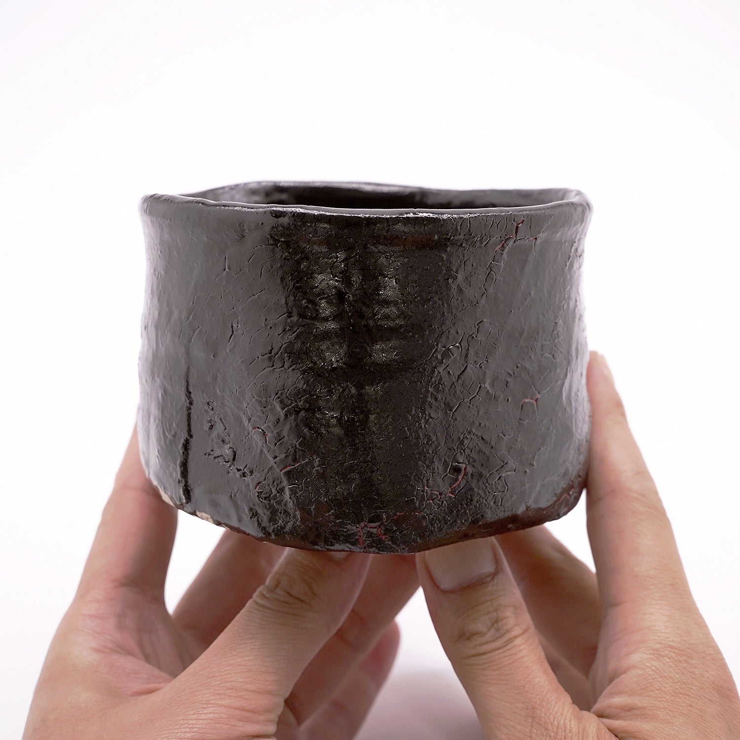 寺田鉄平　瀬戸黒赭彩茶盌　TRDTB133