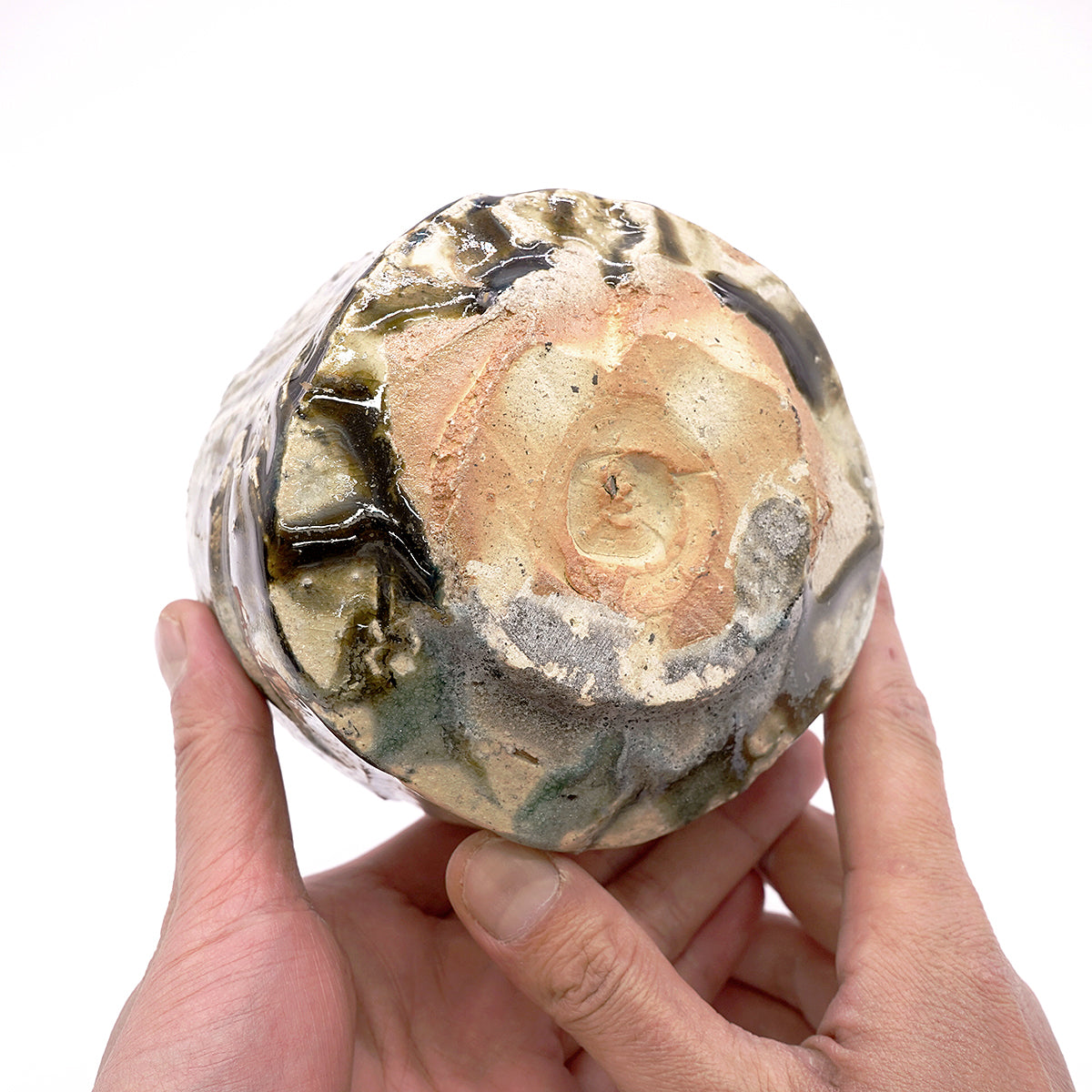 穂高隆児　塩釉窯変鉄釉茶盌　HDKTB094