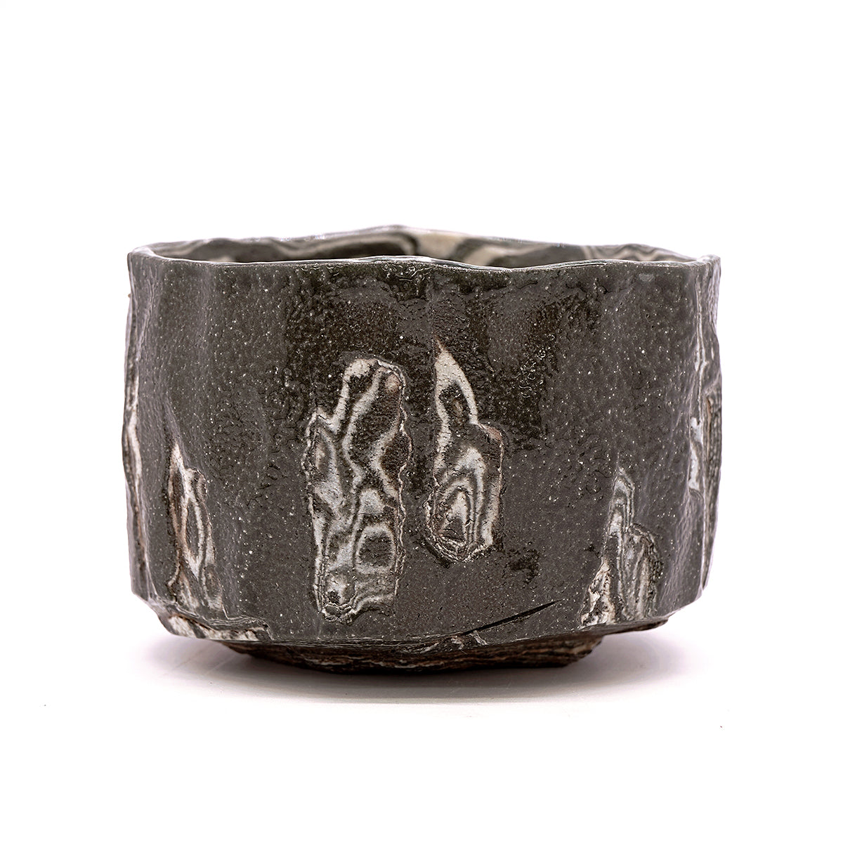 穂高隆児　墨流塩釉茶盌　HDKTB102