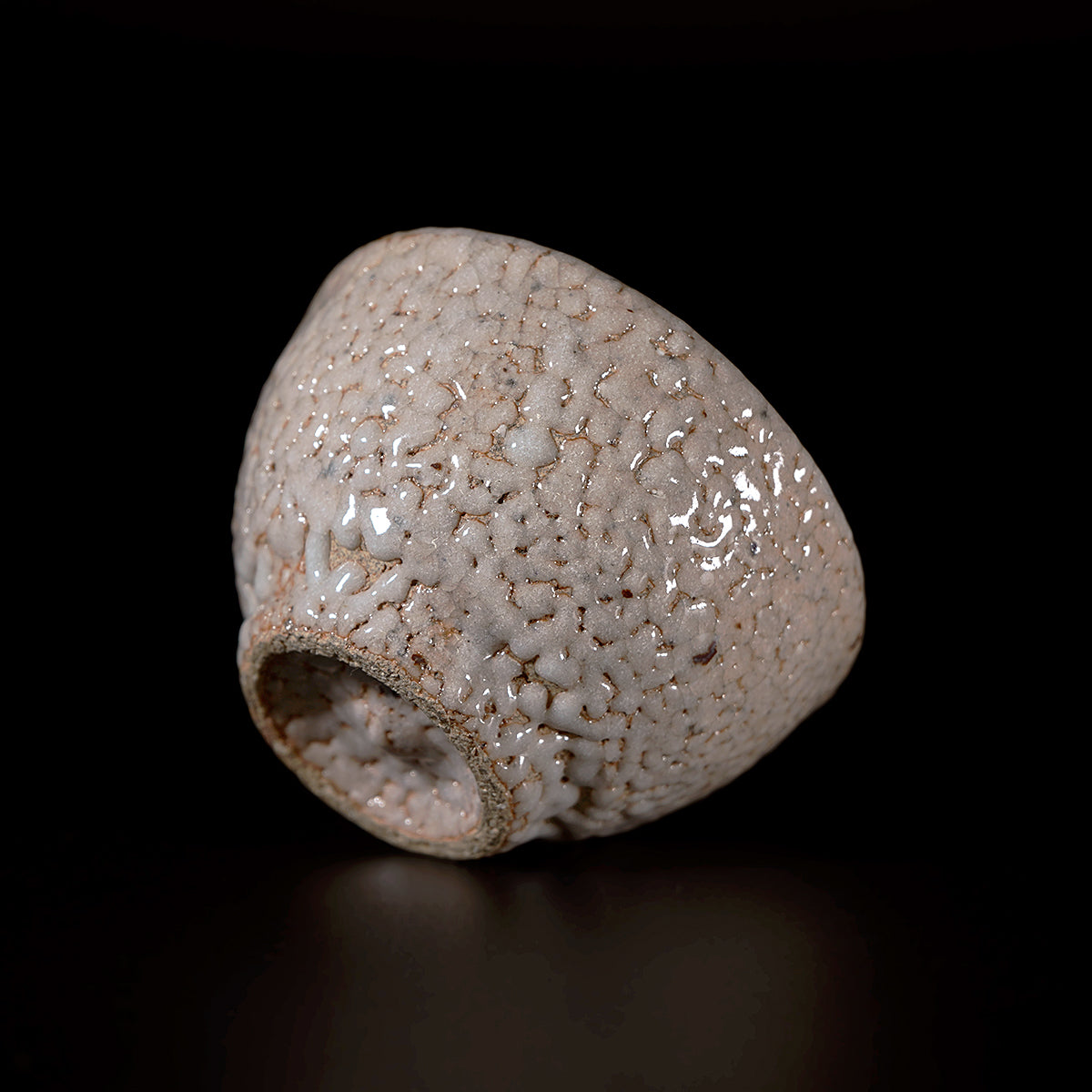 【期間限定】《Life with the Bloom》伊藤千穂　利休白梅花皮ぐい呑　ITCBGN014